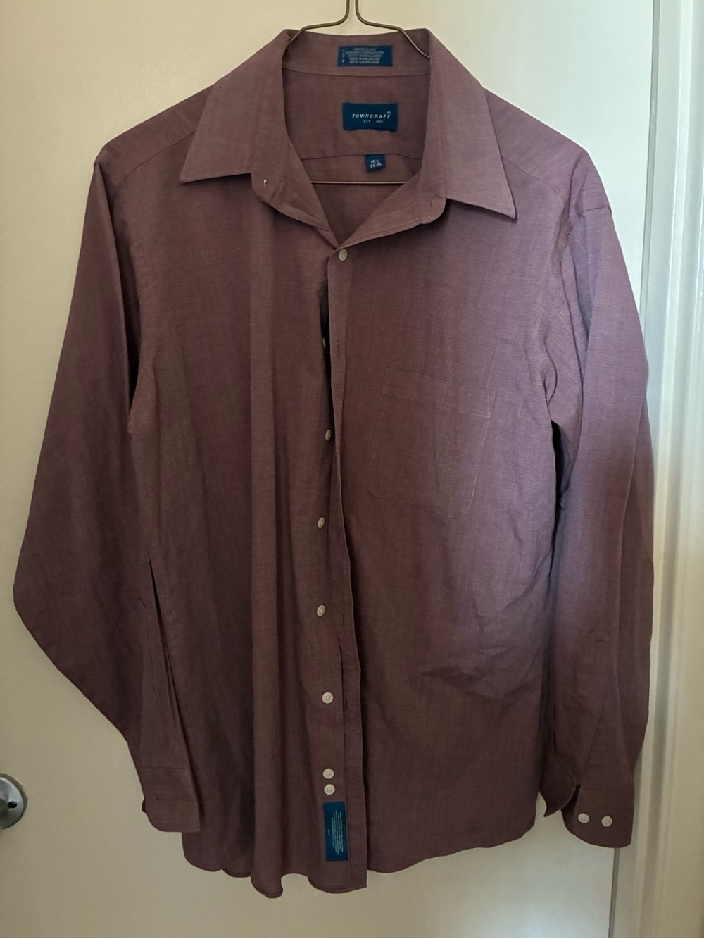 Towncraft Men's Long-Sleeve Dress Shirt in Mauve